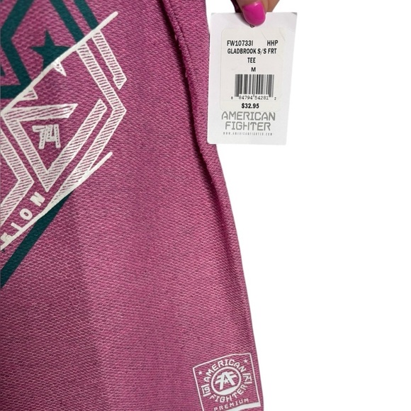 NWT AMERICAN FIGHTER Women's T-Shirt GLADBROOK Athletic Pink Size Medium - Picture 5 of 11
